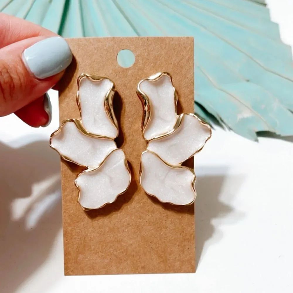 Flower statement earrings S145 - Picture 2 of 4